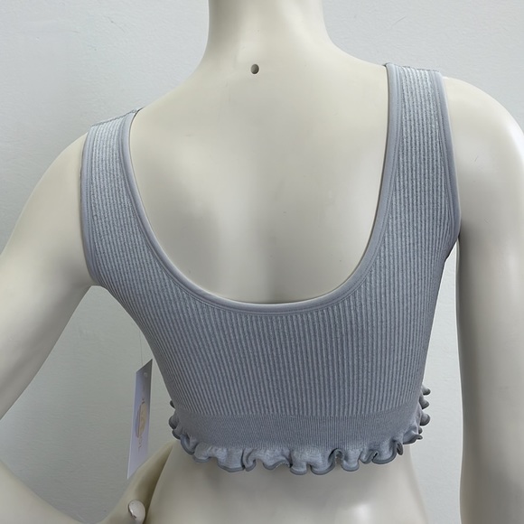 New Ruffle Edge Bralette in Heather Grey - Picture 4 of 12